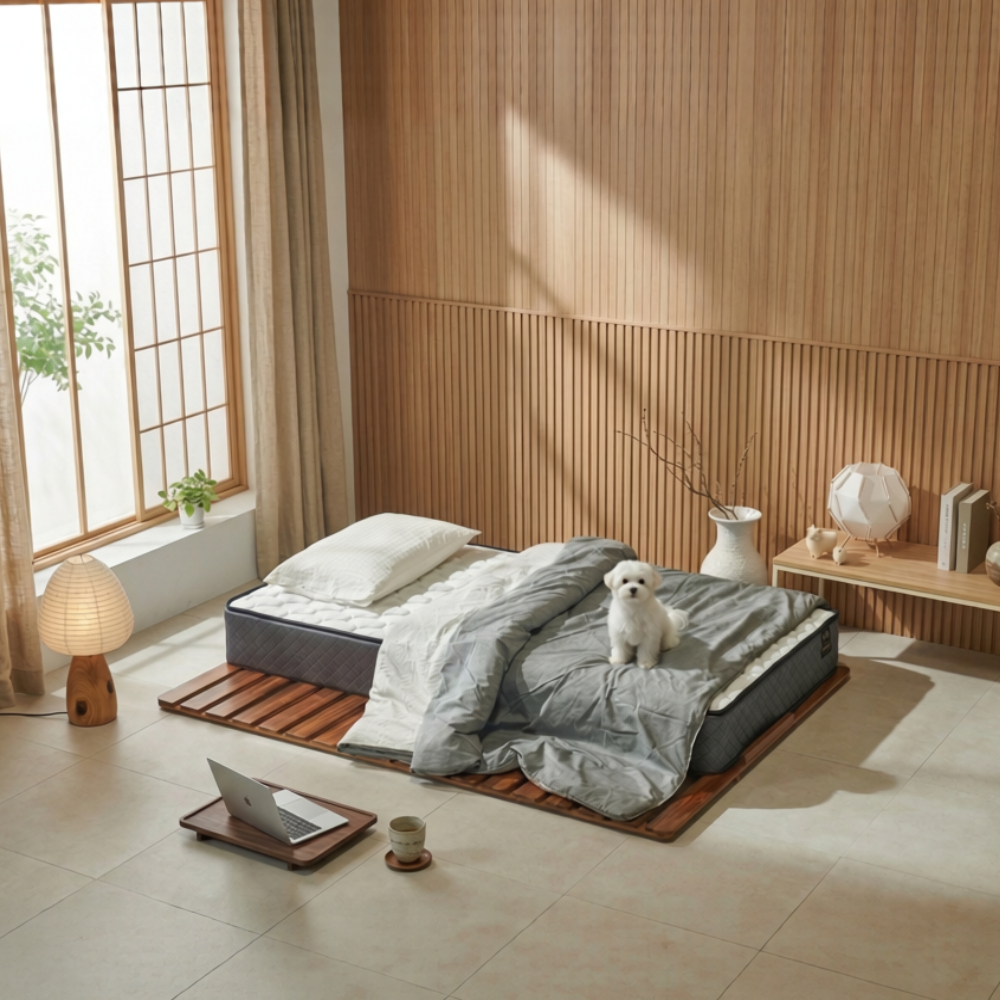 아카시아 원목 매트리스 깔판 패밀리 무헤드형, Q(퀸), 월넛