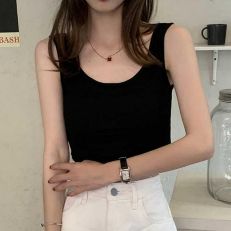 지니몰 크롭 나시 민소매 이너 티셔츠 여성 탑 데일리 - 상품 이미지