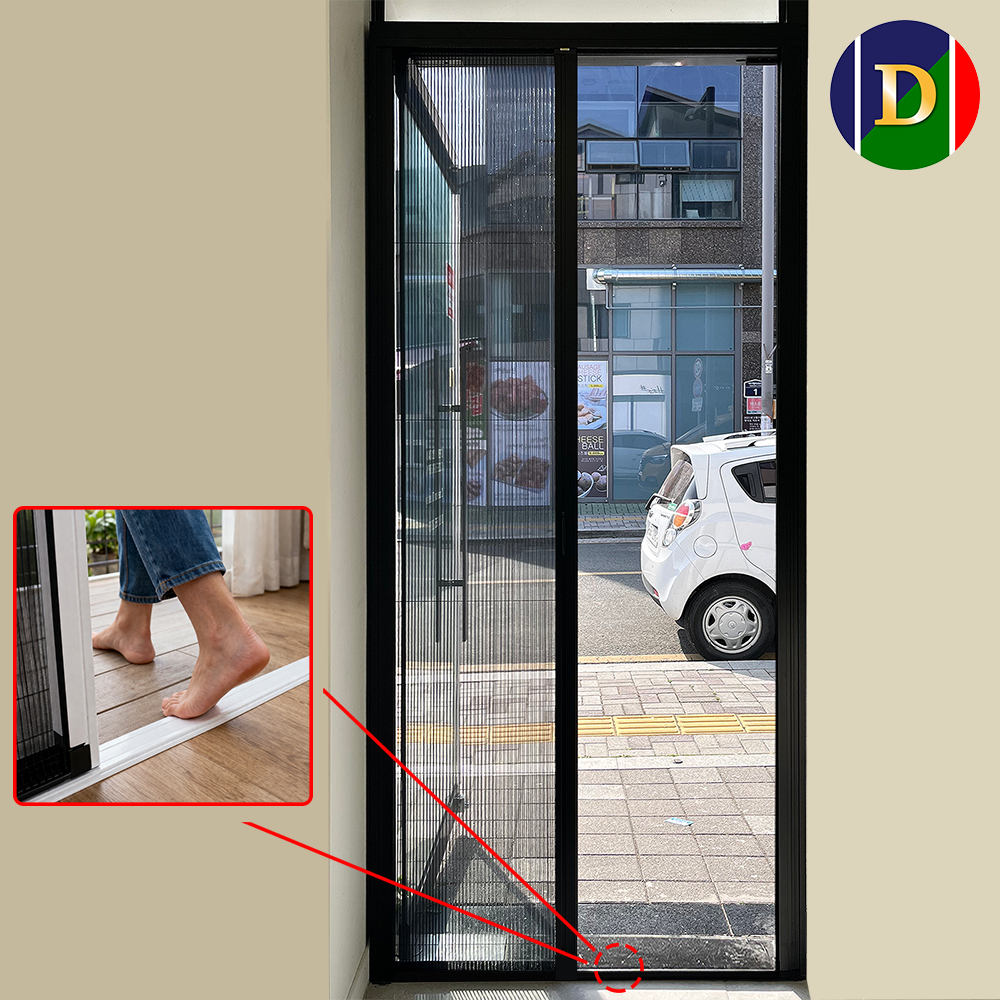DG몰 현관문 무턱 주름방충망 미세 블랙 현관전용 프리미엄 셀프설치 - 상품 이미지