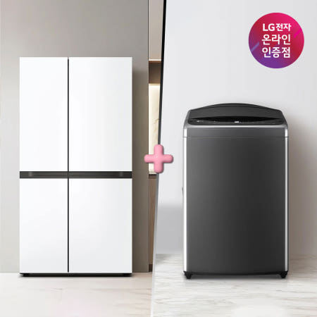 LG 디오스 AI 오브제컬렉션 냉장고 (양문형)+LG 통돌이 세탁기 (S836MQQ012 + T19MX8A)