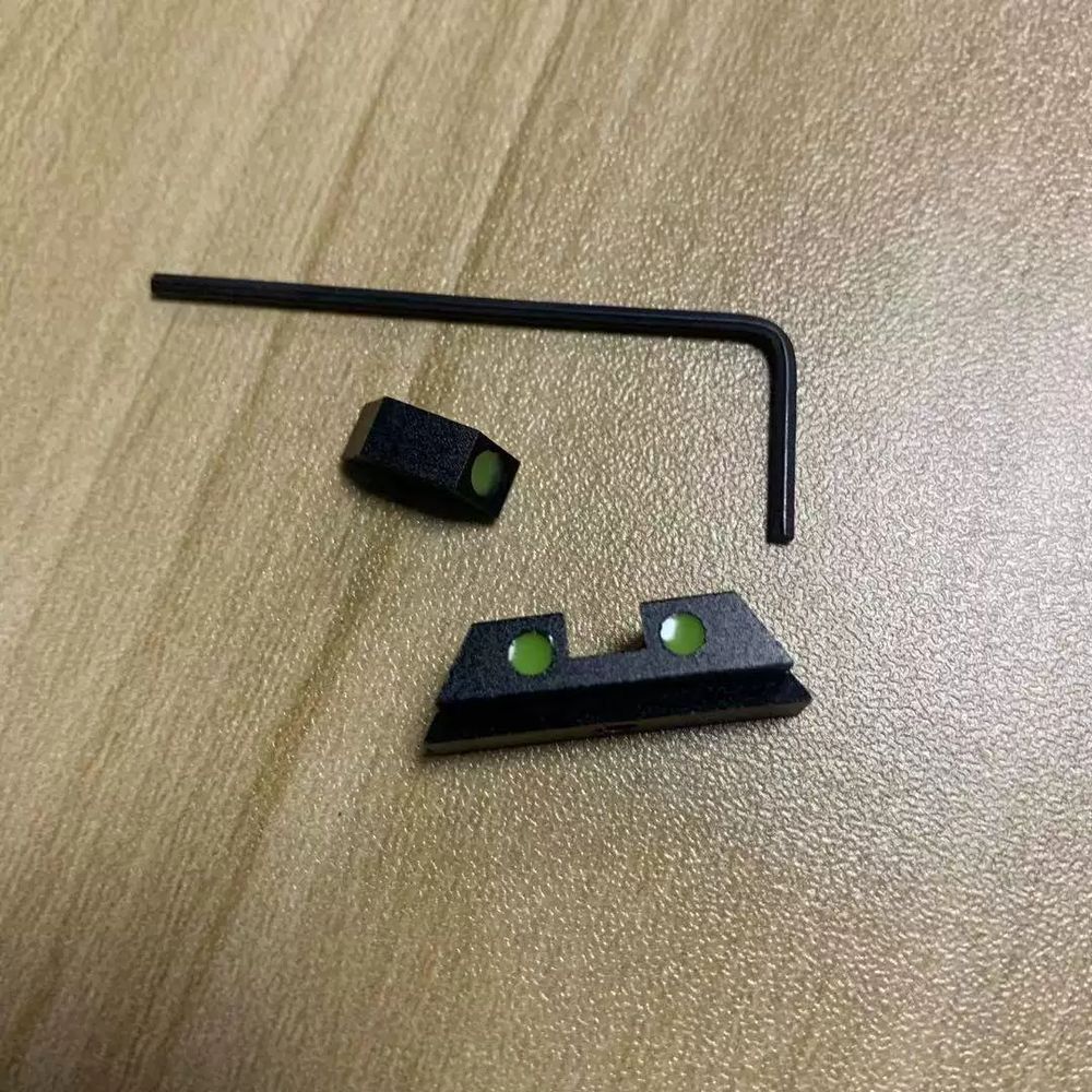 가늠쇠 글록 야광 G26 알루미늄 백업 세트 메탈 거치대 형광 파란색 골드/플래티넘 - 상세 이미지 5