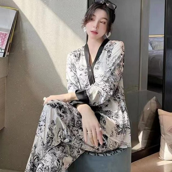 상하의 여성 잠옷 수면 잠옷 실내복 파자마 - 상품 이미지