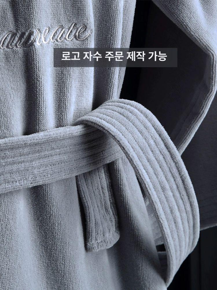 장 가운 사계절 고품질 배스로브 프리미엄 여름 샤워가운 순면 얇은 목욕 - 상세 이미지 3
