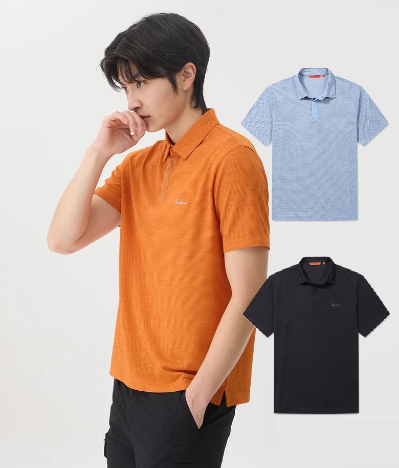 코오롱 브렌우드 라이프퍼포먼스 니팅 폴로넥 티셔츠 흡습속건 스포티 반팔 여름 데일리웨어 - 상품 이미지