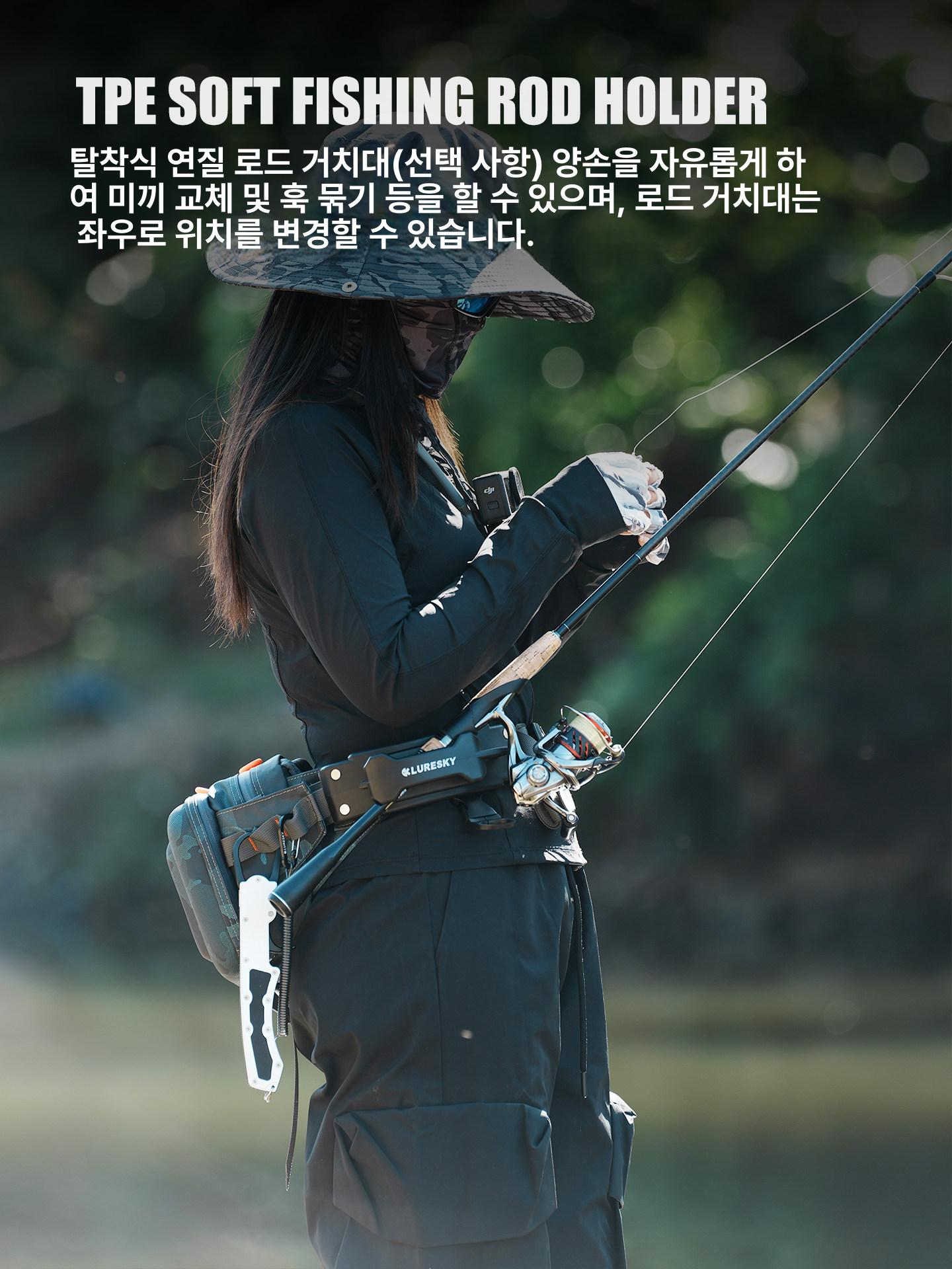방수 다기능 낚시 가방 허리 남성용 수납 백팩 딥그린 - 상세 이미지 3