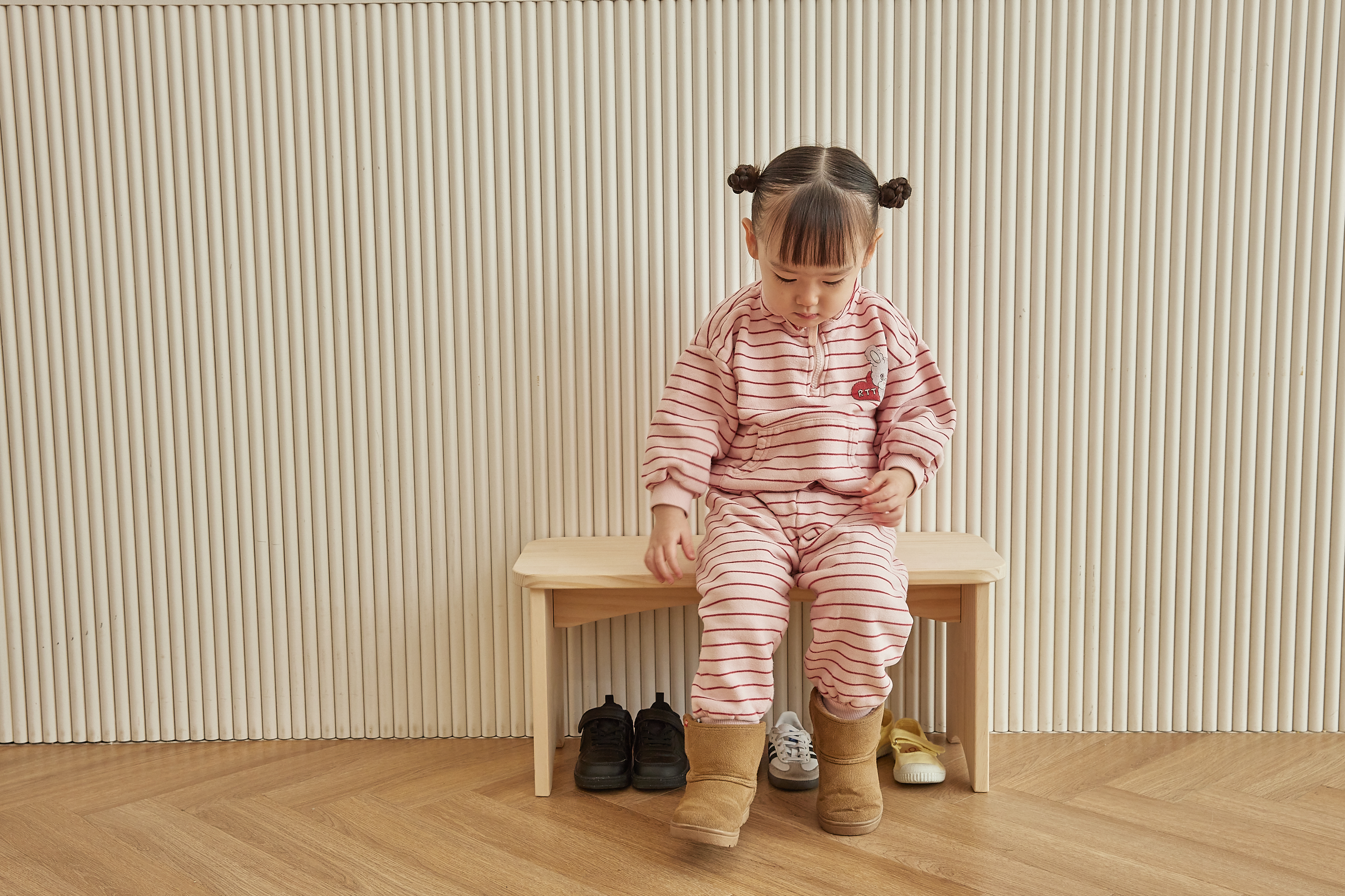 라떼파파 친환경 소나무 원목 현관 신발장 벤치 슈벤치 1단