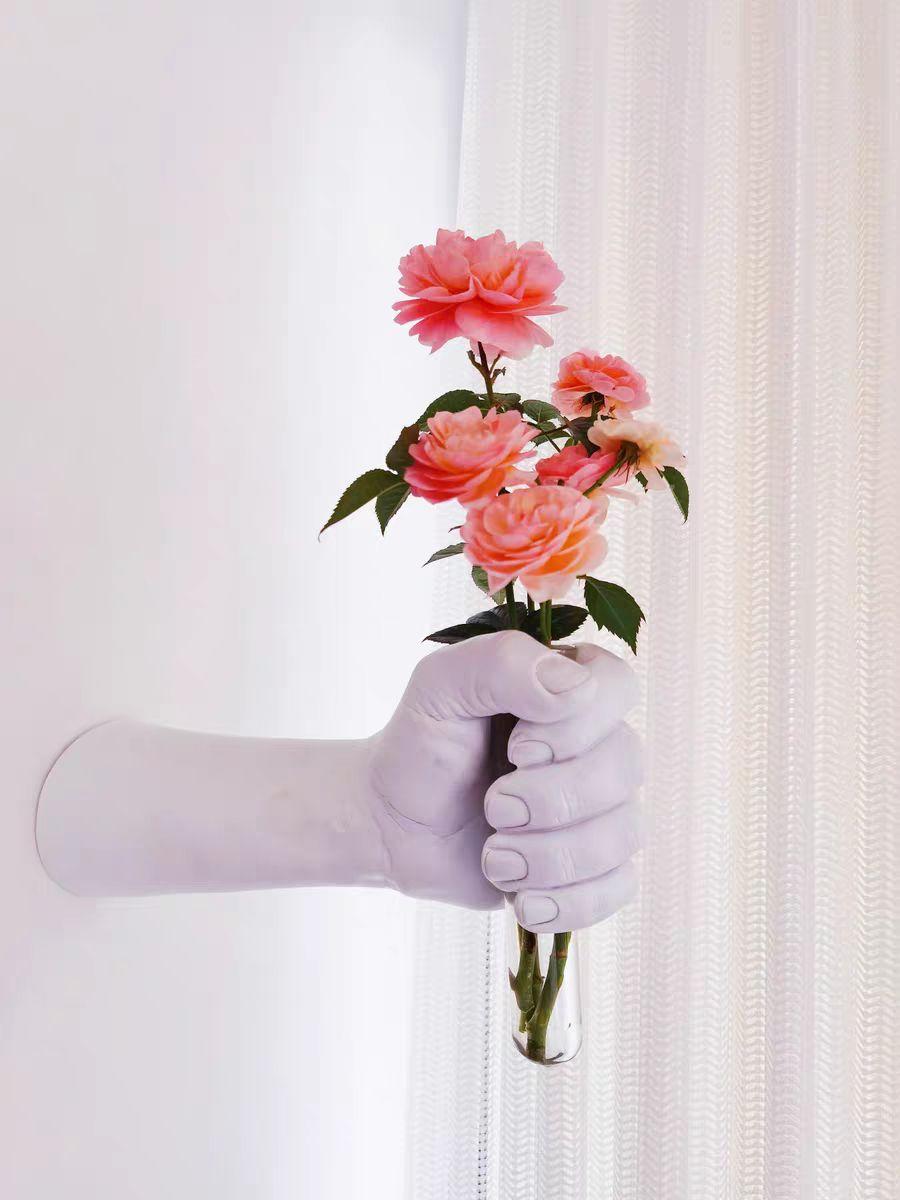 월 아트 오브제 벽 조각 북유럽 화병 빈티지 소품 장식 유리 꽃병 촛대 포함 - 상세 이미지 3
