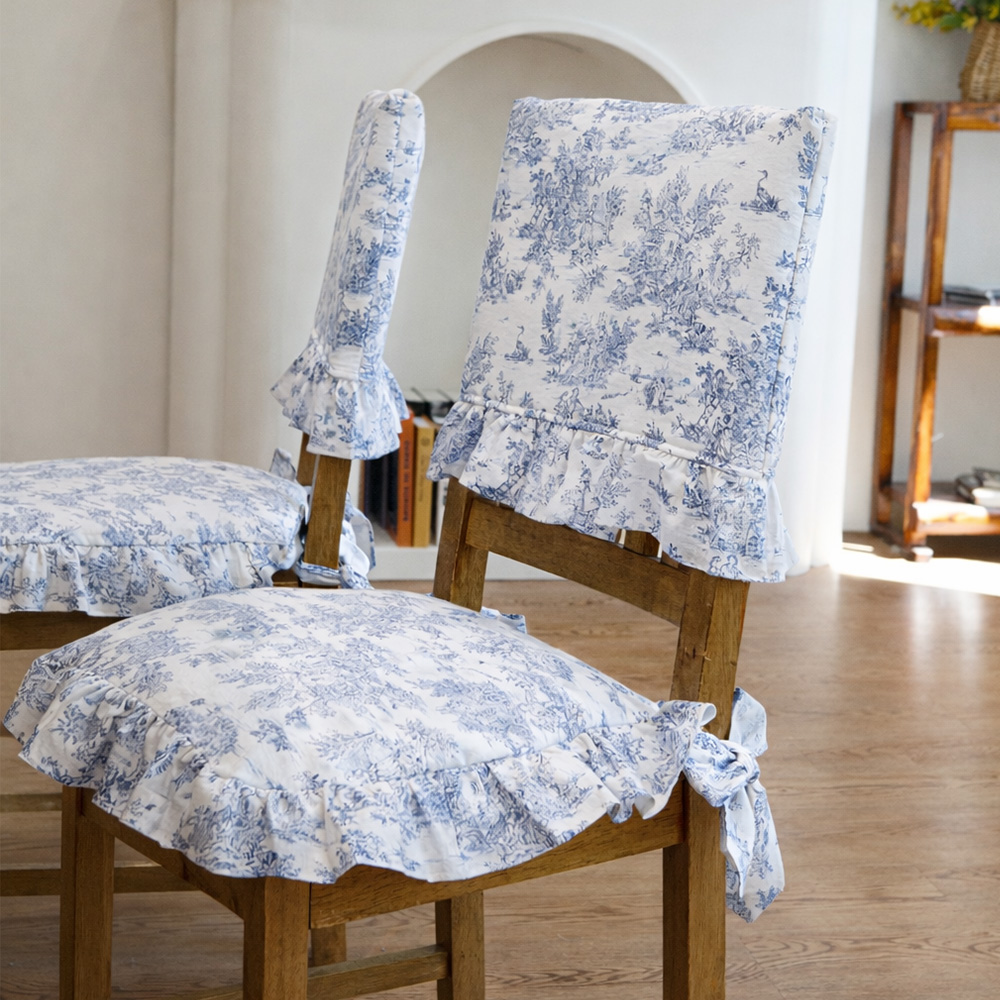 식탁 의자 등커버, 맞춤제작 등받이 리폼 천갈이 덮개 M(45x30cm), 뜨왈 블루