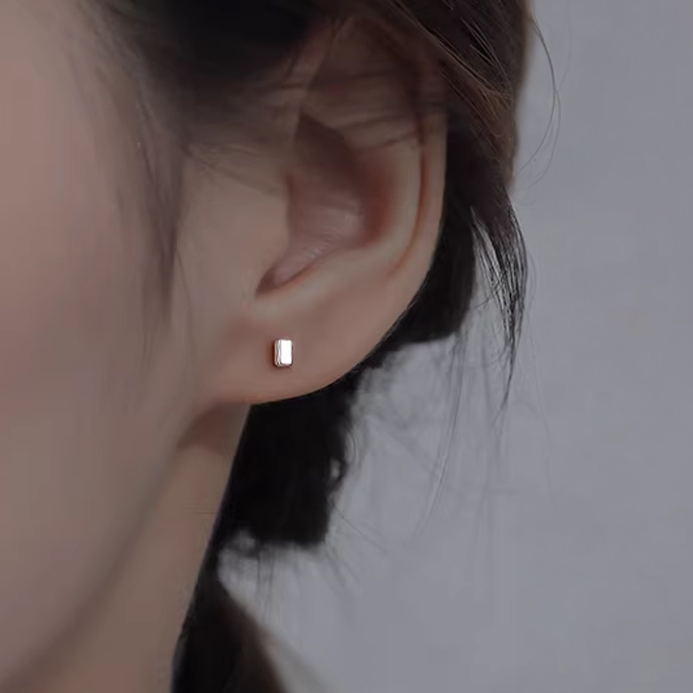 S999 순은 데일리 미니 사각 스터드 귀걸이 아르제아 이미지 4