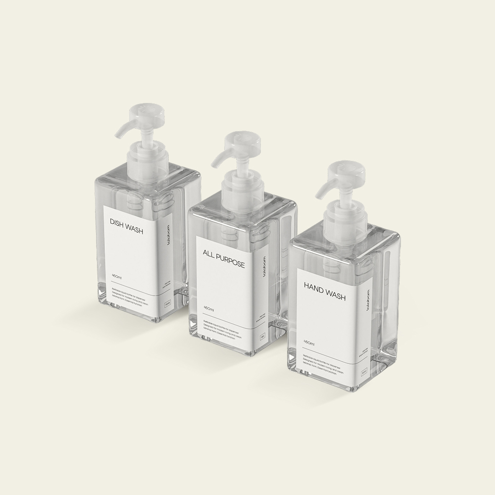 라라밤 투명 디스펜서 주방세제 세제통 손세정제 핸드워시 리필용기 450ml 액체형 - 상품 이미지