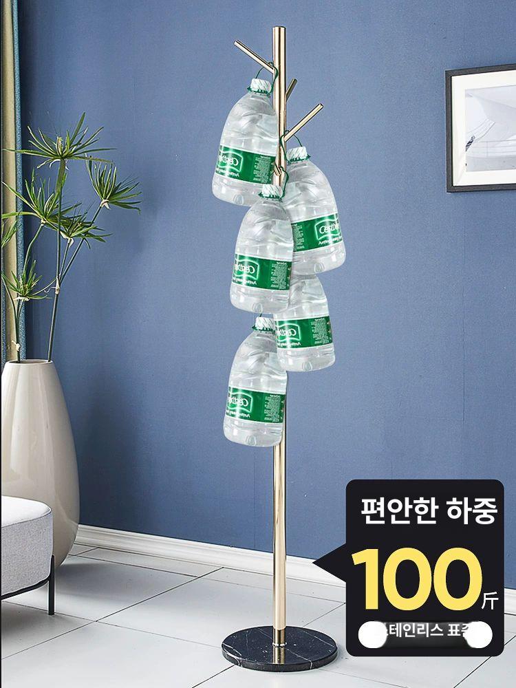 북유럽 튼튼한 고정식 스틸 금속 옷걸이 행거 스틸컬러+화이트마블 - 상세 이미지 3