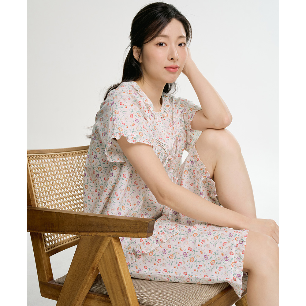 코스모 반팔 여름 빅사이즈 순면 여성 잠옷 홈웨어 세트 이미지 2