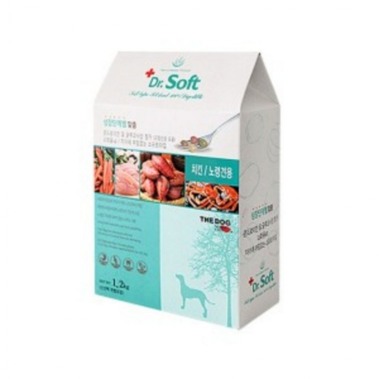 더독 닥터소프트 치킨 노령견용 1.2kg 강아지사료 애견건식사료 반려견건강식 노령견사료 - 상품 이미지