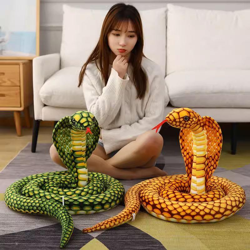 뱀애착인형 대형 집들이 홈플로우 가짜뱀 그린 리얼 옐로우 소형 15cm 80cm - 상세 이미지 3