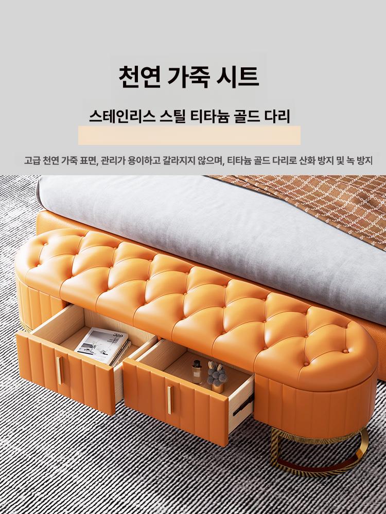 침대앞벤치 침대풋스툴 현관 1200 의자 옆 암체어 침대 앞 벨벳 풋스툴 풋스톨 - 상세 이미지 3