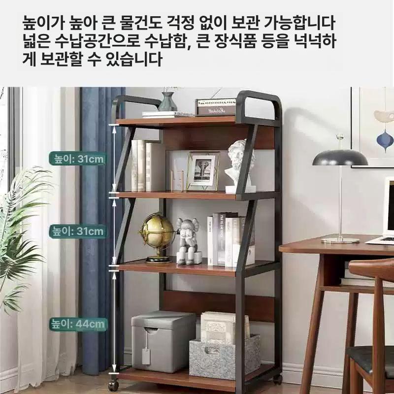 컴퓨터선반 본체 서랍장 데스트 프린터 즐겨찾기 수납 포함 다크월넛+블랙 2단 B - 상세 이미지 4
