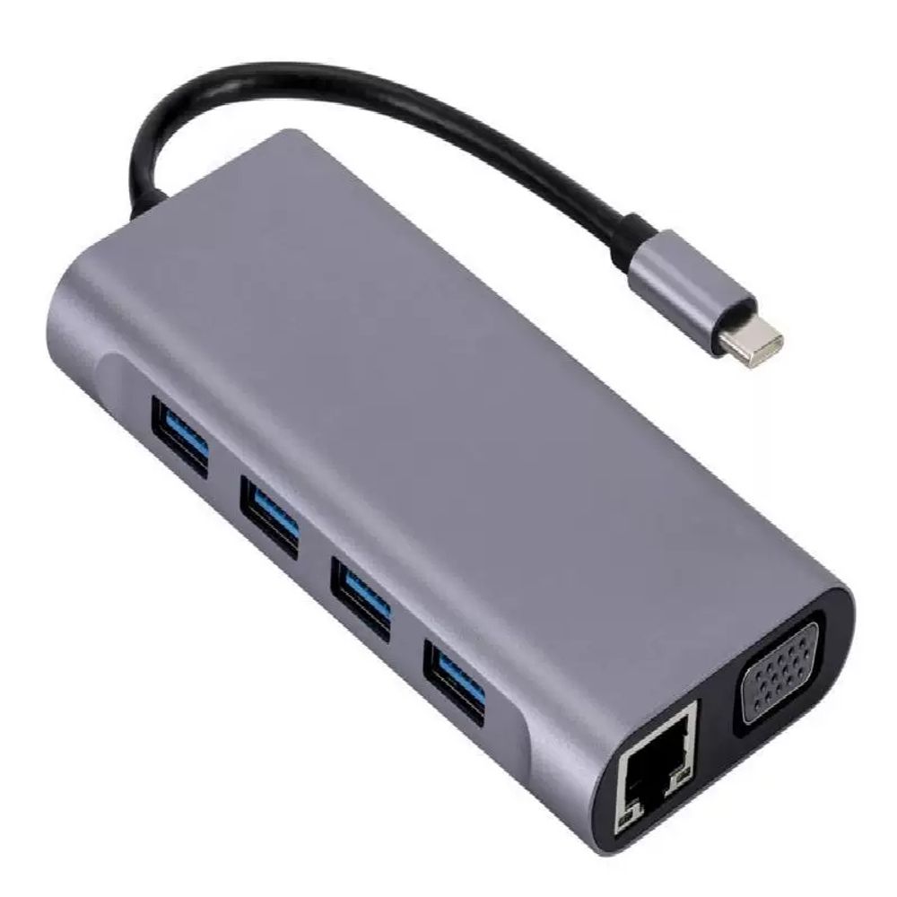 HD 분배기 USB RJ45 4K SD 허브 VGA 유형 도킹 TF 30Hz 어댑터 - 상품 이미지