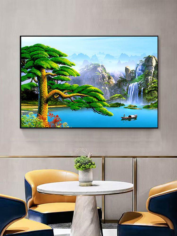 폭포사진 생기그림 돈들어오는 폭포수 폭포그림포스터 흐르는 물 부 A 크리스탈 도자기 평면 60x40 높이 - 상세 이미지 5