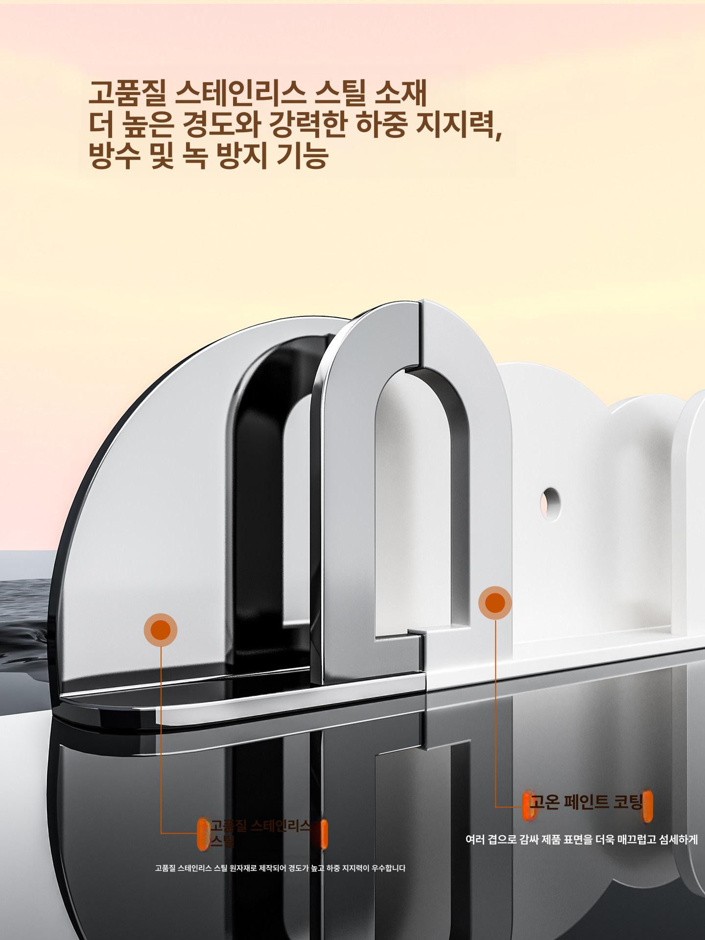 머그잔 홀더 벽부착 진열장 컵 건조대 걸이 건메탈그레이 5컵 슬롯 - 상세 이미지 5