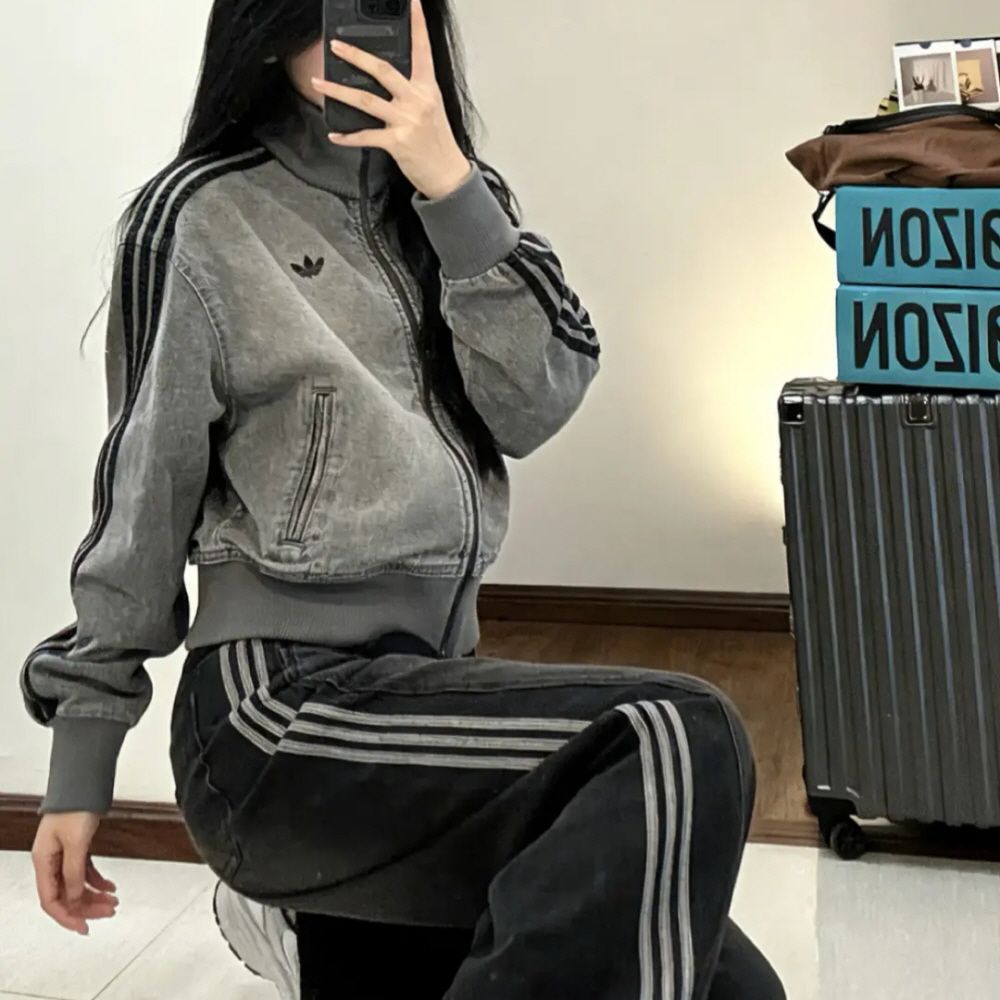아디다스 오리지널 데님 트랙탑 데님 자켓 여자 재킷 그레이 JY2564 - 상세 이미지 4