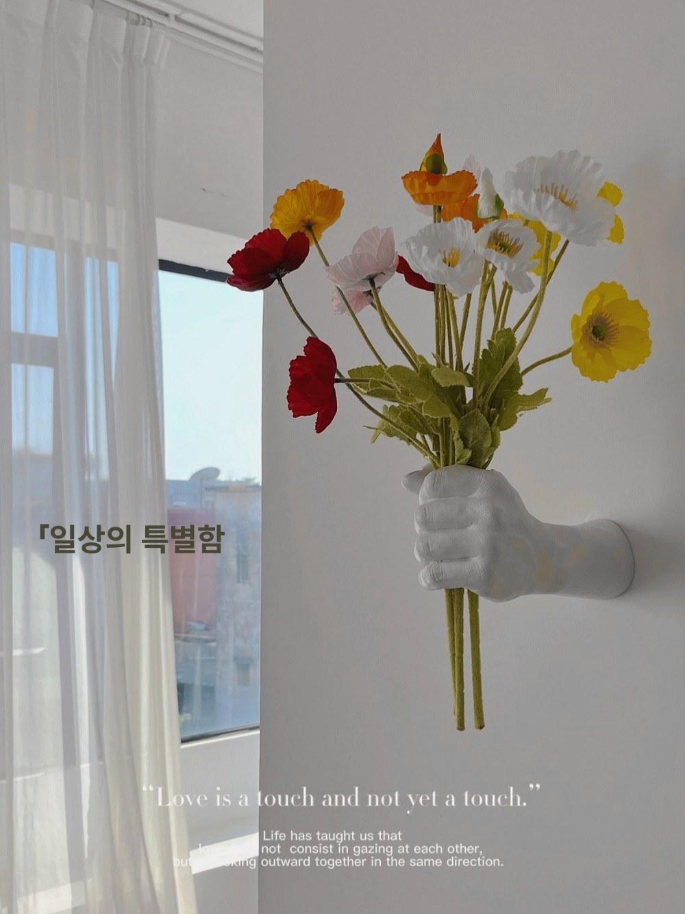 월 아트 오브제 벽 조각 북유럽 화병 빈티지 소품 장식 유리 꽃병 촛대 포함 - 상세 이미지 2