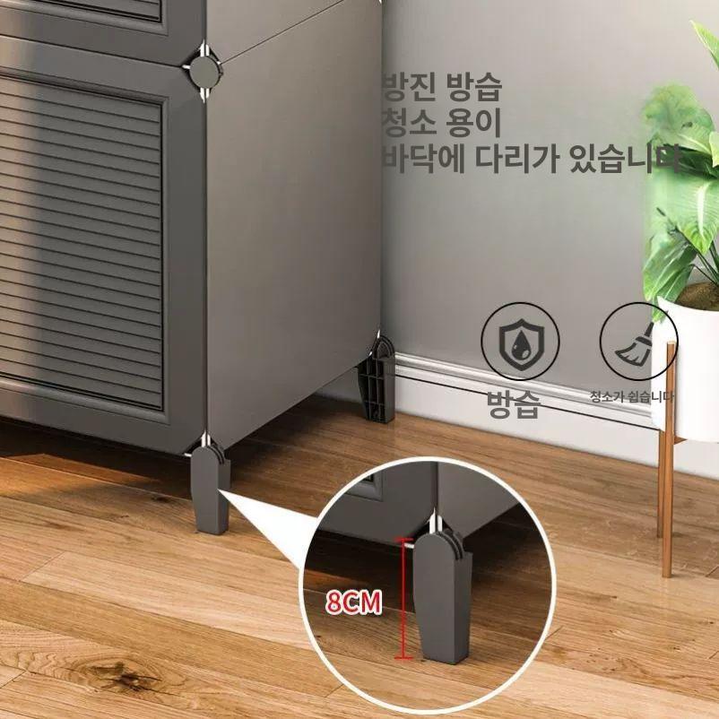 현관 학원 신발 정리 사무실 플라스틱 선반 야외 [1단 발판 포함] 3열 6칸 C - 상세 이미지 4