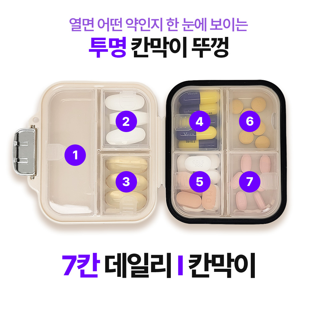[안심소재] 우디우디 휴대용 캐리어 알약 케이스 알약커팅기 세트 이미지 7