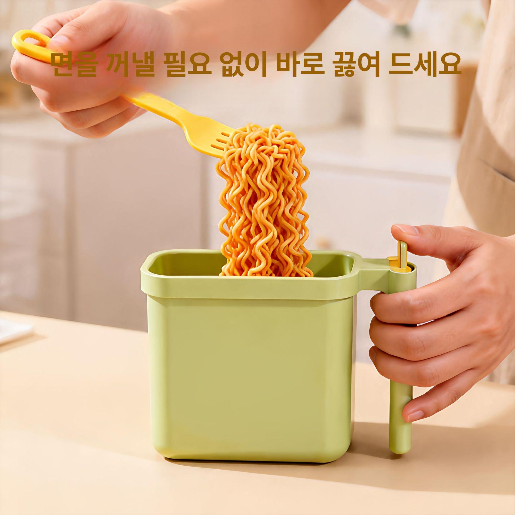 뽀글이라면거치대 즉석라면용기 받침대 만들기 기숙사 자취 베이지화이트 + 마차그린 각 1개 - 상세 이미지 4