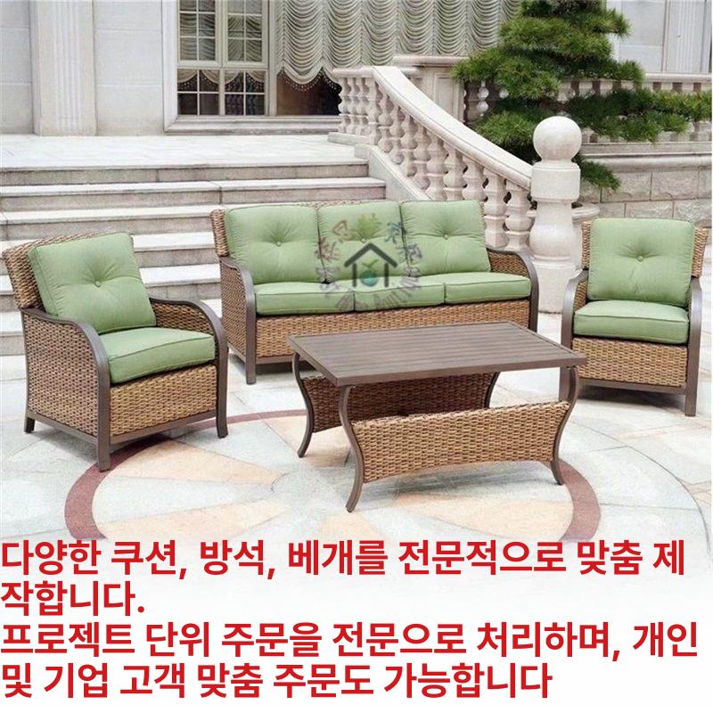 의자 대형 방수 야외카페 방석 수영장 테라스 벤치 기본 프레임 없음 55X55X5cm - 상세 이미지 3