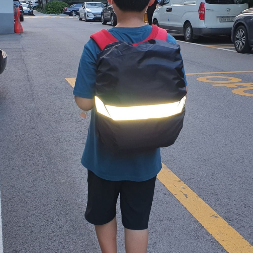 배낭 책가방 반사밴드 방수커버 블랙 45L - 상품 이미지