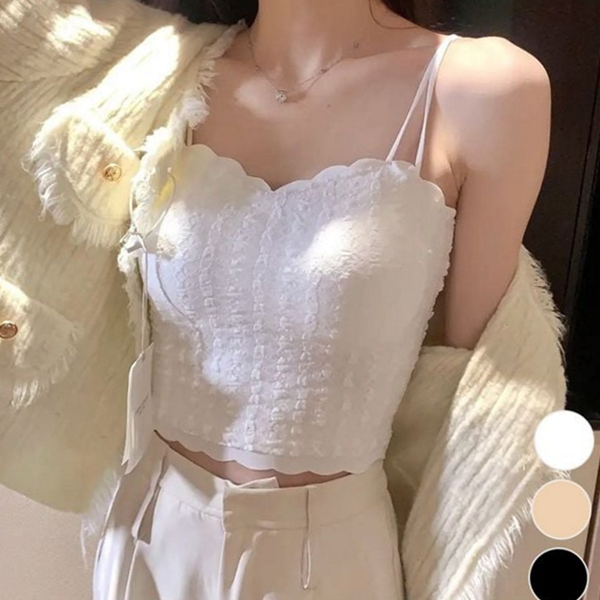 라인 여성 프렌치탑 레이스 여성 레이스 민소매 이너 나시 - 상품 이미지