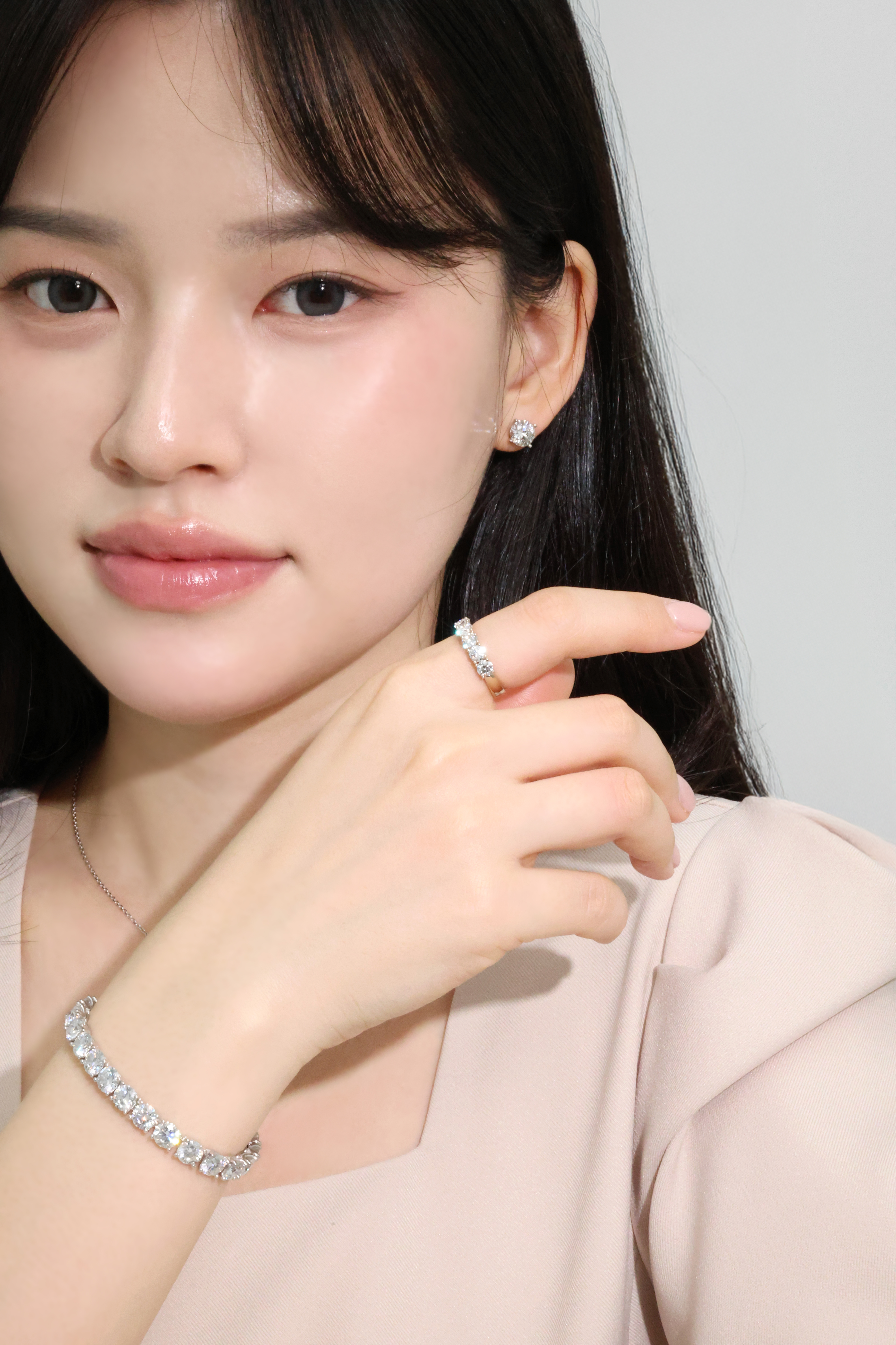 랩다이아 테니스팔찌 1캐럿 신형 4프롱 랩다이아몬드 14k 18k - 상세 이미지 5