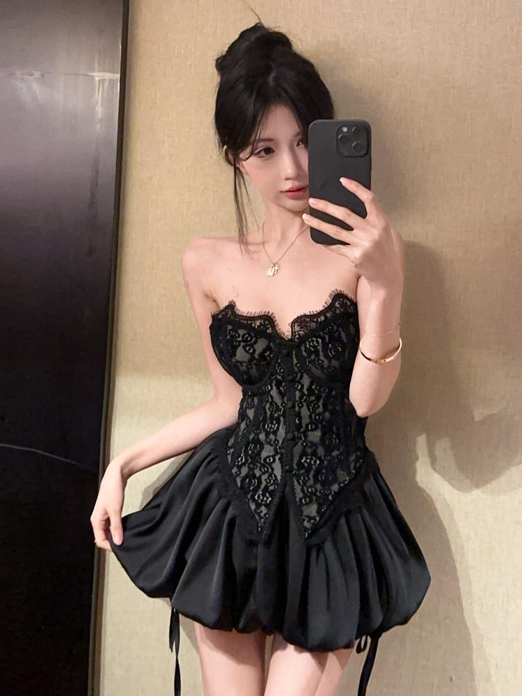 홀복 원피스 쫀쫀 러블리한 44 쉬폰 남심저격 클럽룩 미니 저렴한 신상 - 상세 이미지 3