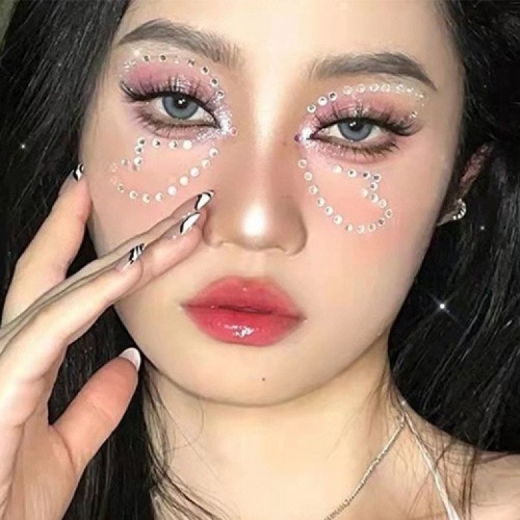 지니몰 페이스 얼굴 큐빅 쥬얼 스티커 6종 [대용량 쥬얼리 큐빅스티커 페스티벌 분장 주얼리 보석 발표회 크리스탈 - 상품 이미지