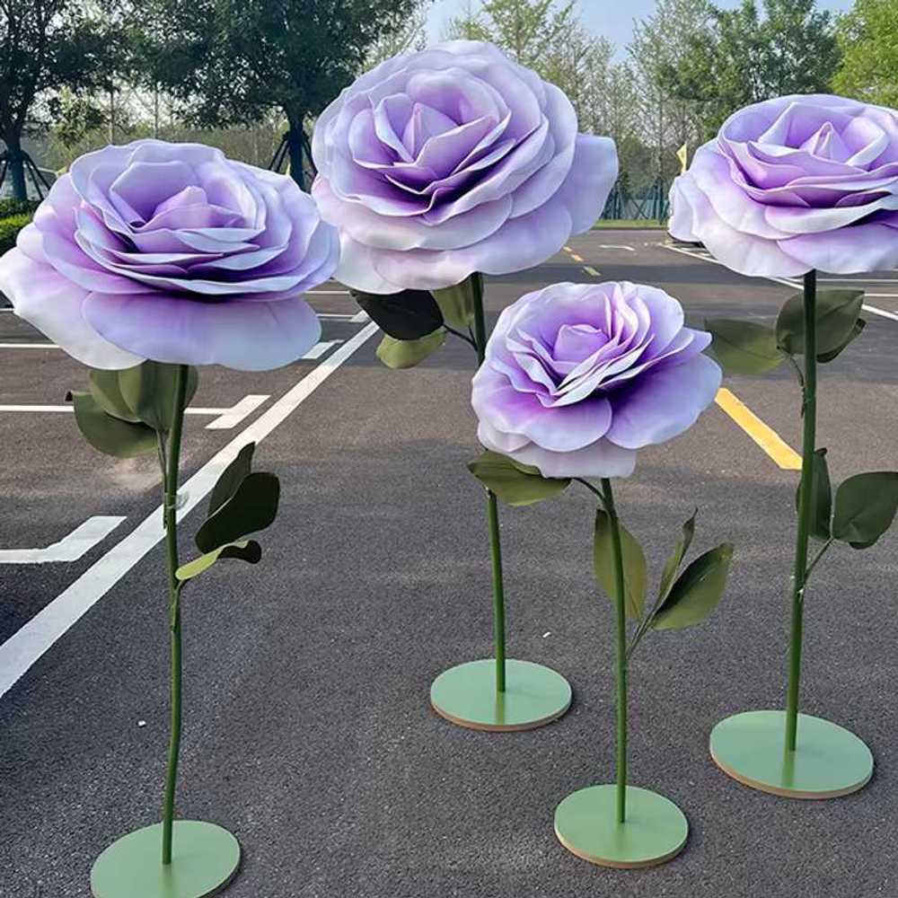 대형 장미꽃 조화 조형물 공원 포토존 장식 꾸미기 - 상세 이미지 2