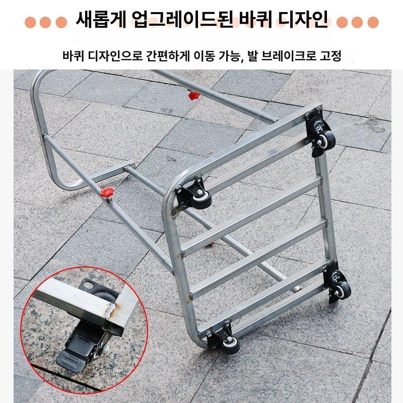 마대 걸이 프레임 쓰레기 거치대 건설현장 폐기물 바닥받침대 포함 텔레스코픽 4륜 - 상세 이미지 5