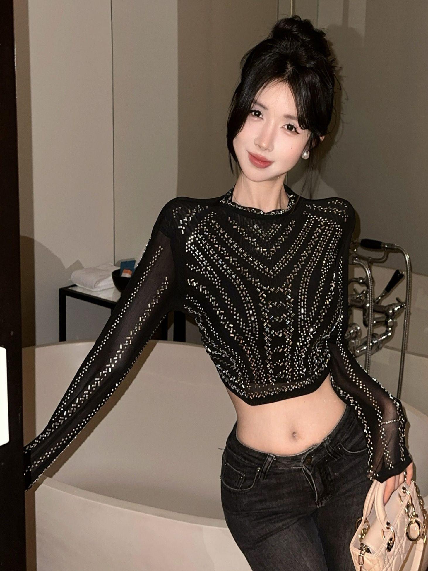 홀복 원피스 방송 저렴한 여캠 기념일 전문 셔링 쫀쫀 클럽룩 나시 - 상세 이미지 3