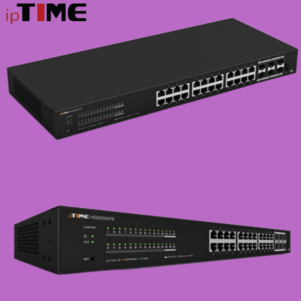 ipTIME HG25024T6 24포트 스위칭 허브 10Gbps SFP+포트 - 상품 이미지
