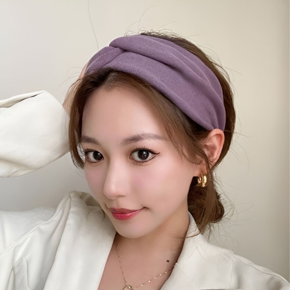 꼬임머리띠 세면헤어밴드 귀안아픈머리띠 무지 빅사이즈 - 상품 이미지