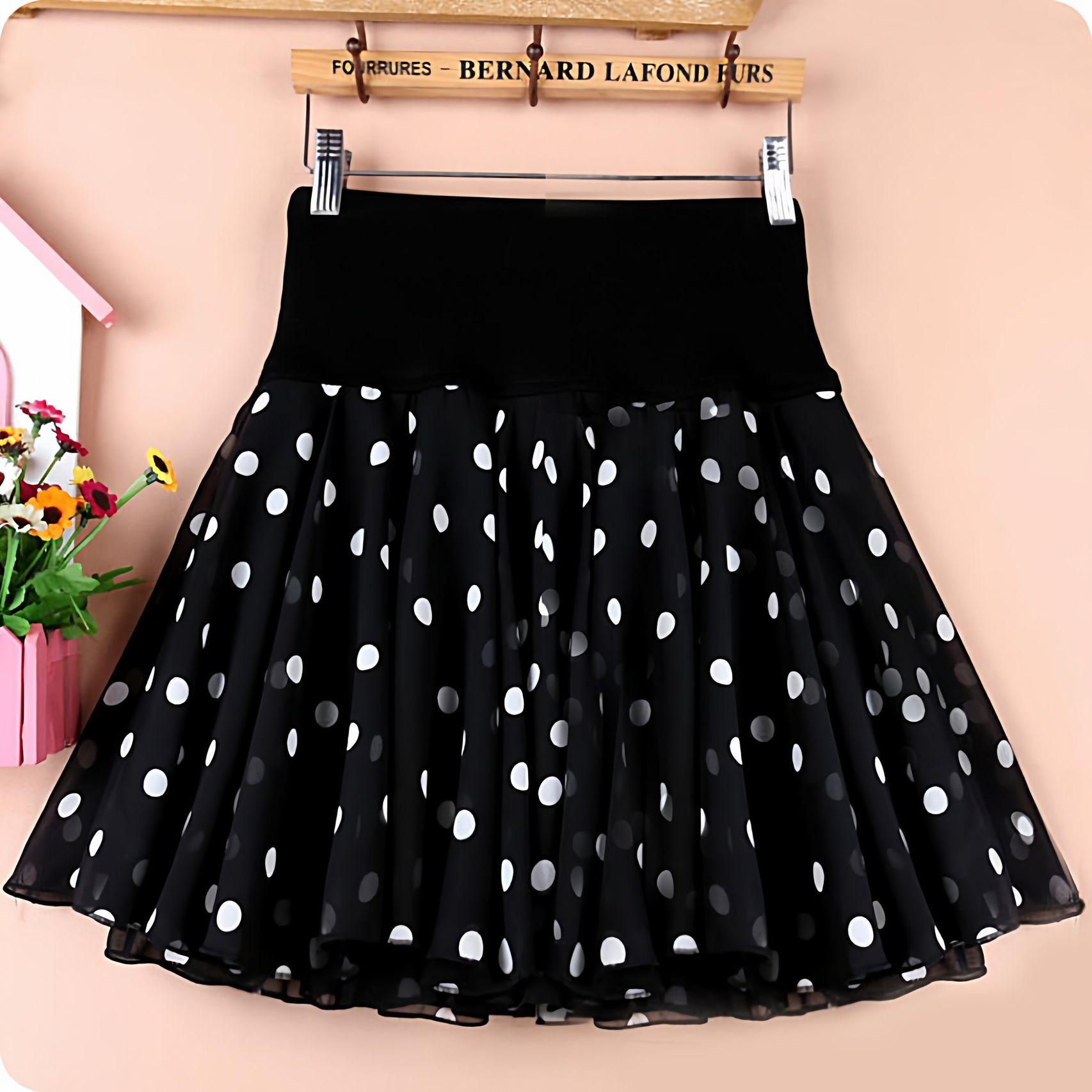 라인댄스복 스커트 의상 체리블라썸 s 댄스치마 플리츠 퓨어 블랙 S 40-45kg - 상세 이미지 2