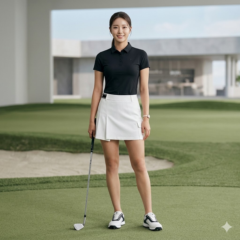 볼빅 여름 여성 골프웨어 플리츠 A라인 골프 치마 - 상세 이미지 3
