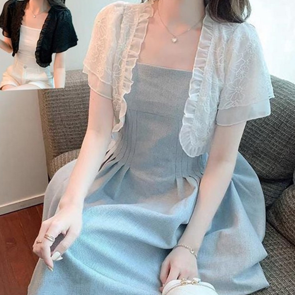 루즈핏 여성 여름 가디건 레이스 여름 가디건 시스루 볼레로 - 상품 이미지