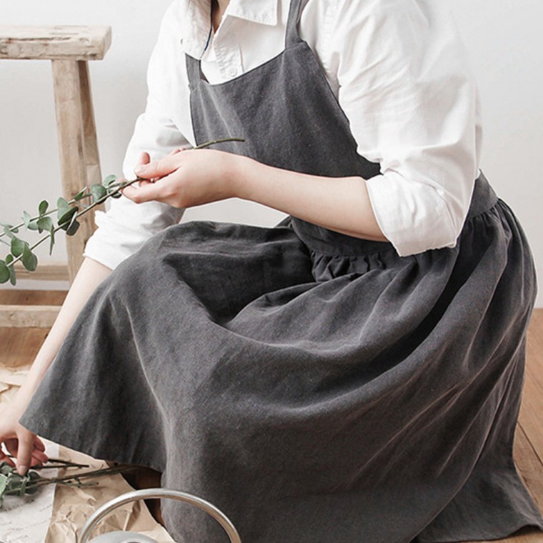 앞치마/린넨 앞치마/원피스형 앞치마/원피스 앞치마/여름 앞치마 - 상품 이미지