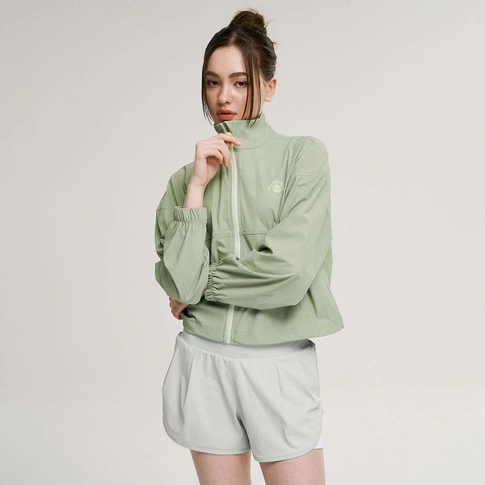 여성 루즈핏 크롭 집업 래쉬가드 반바지 상하세트 체형커버 수영복 비치웨어 올리브 - 상세 이미지 5