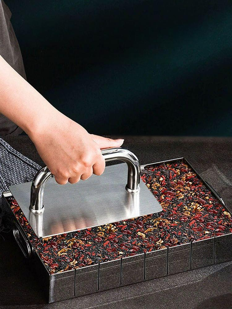 떡 틀 정과 스텐 양갱 풀세트 다식판 2.5kg 고체 바닥 몰드 (6m유산지포함) - 상품 이미지