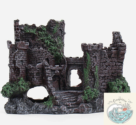 MugiwaraOEM 우솝상점 수족관 꾸미기 성벽 장식 레드 안전한소재 빨간색 포인트 물생활 고성