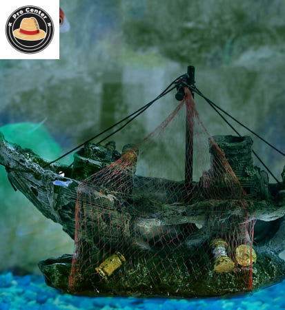 ProOEM 리프로센터 워터월드 수족관 난파선 장식 물고기은신처 배모양 물생활 빈티지 수조장식