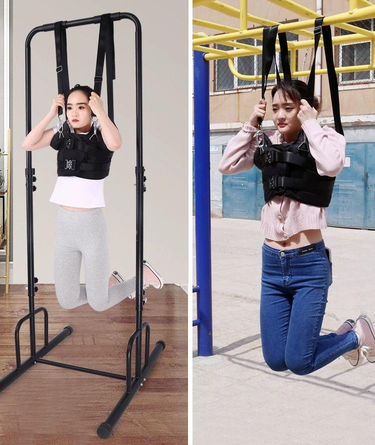 허리 견인벨트 척추 철봉 매달리기 밴드 스트레칭 블랙 버클 단일 측면 S - 상품 이미지