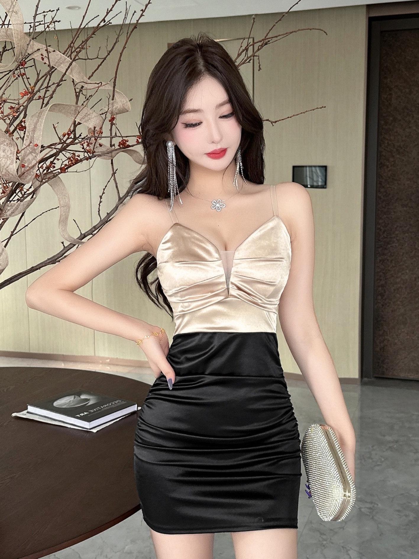 홀복 원피스 초미니 나시 딱붙는 슬림핏 방송 슬림 저렴한 쫀쫀 섹시 - 상품 이미지