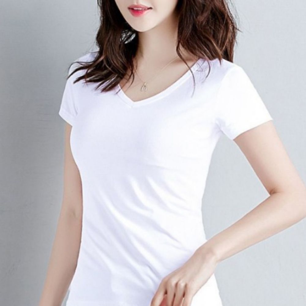 여성흰티셔츠 여성흰색반팔티 이너반팔티 날씬해보이는 쫀쫀 이미지 7
